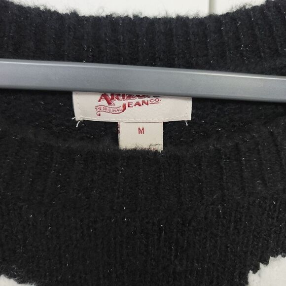Arizona jean co. Black and white Polka dot sweater, medium - Picture 6 of 7